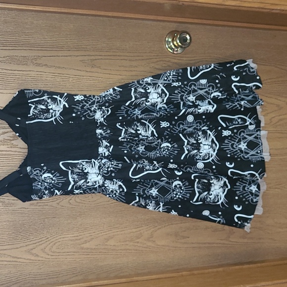 Black Cat Print Dress - Picture 3 of 6